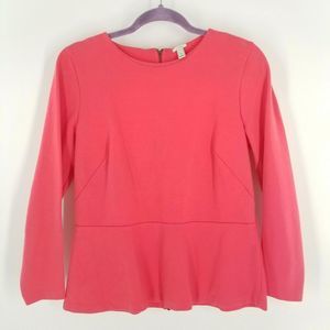 J. Crew Ponte Peplum 3/4 Sleeve Full Back Zip